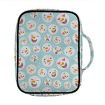 Snowman Emoji Pattern Print Front Pocket Bible Bag