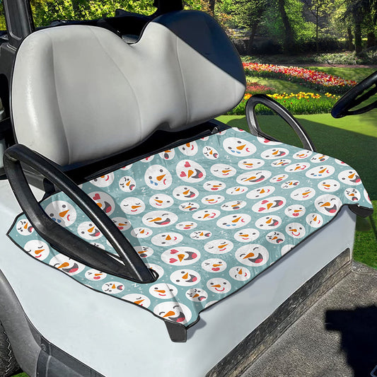 Snowman Emoji Pattern Print Golf Cart Seat Cover