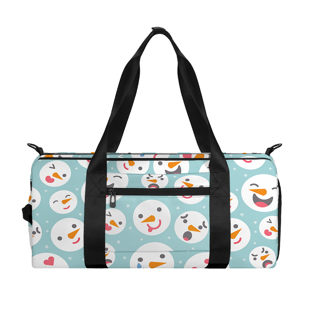 Snowman Emoji Pattern Print Gym Bag