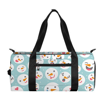 Snowman Emoji Pattern Print Gym Bag