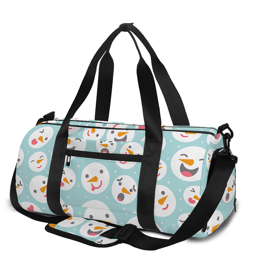Snowman Emoji Pattern Print Gym Bag