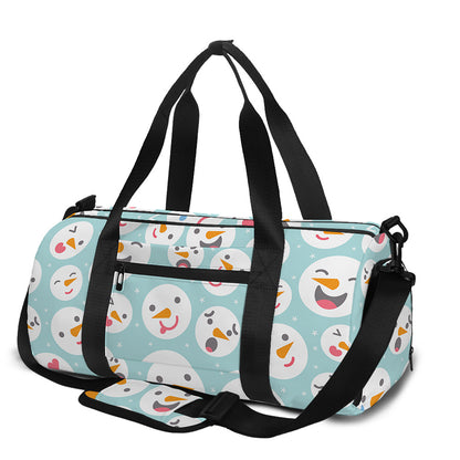 Snowman Emoji Pattern Print Gym Bag