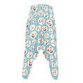 Snowman Emoji Pattern Print Hammer Pants