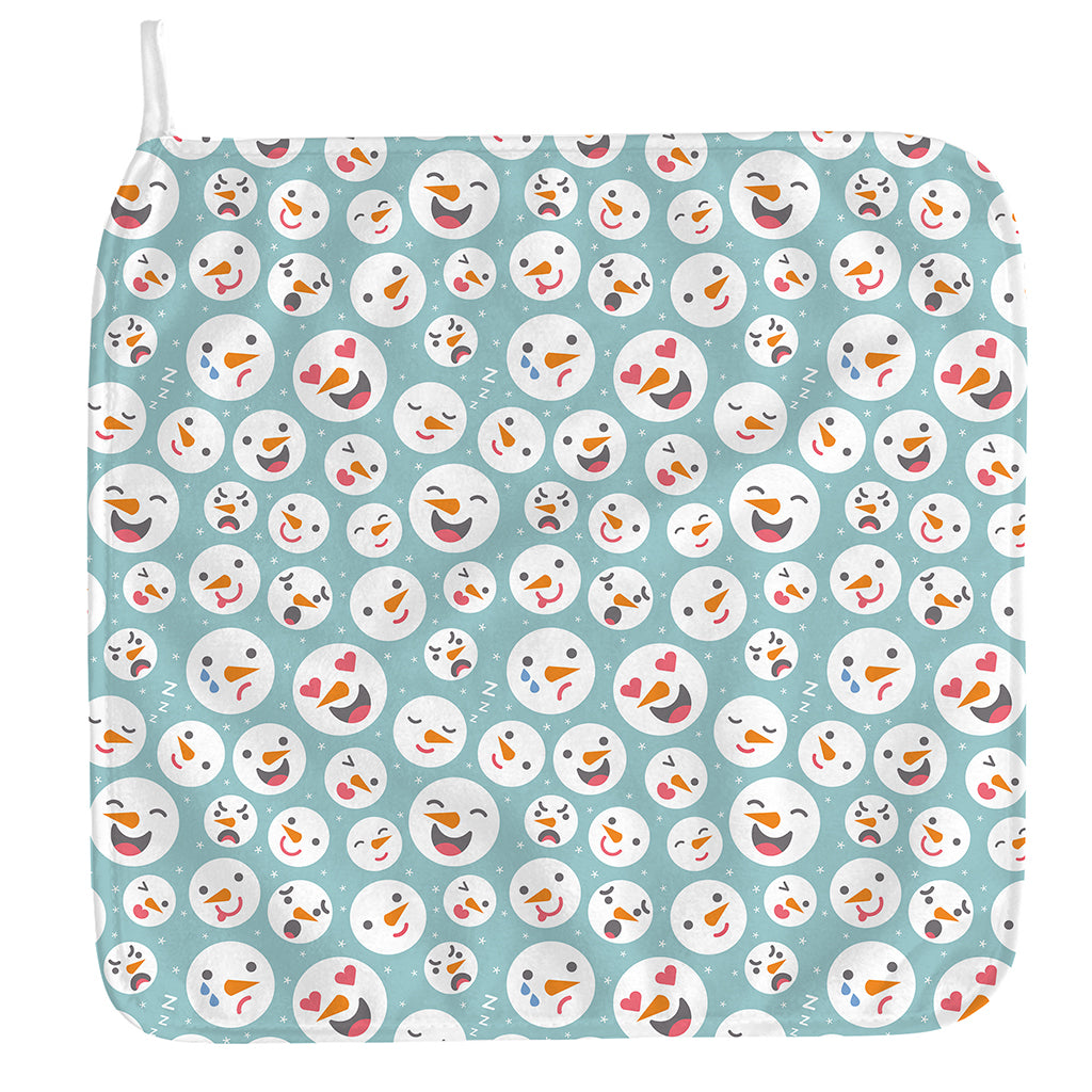 Snowman Emoji Pattern Print Hand Towel