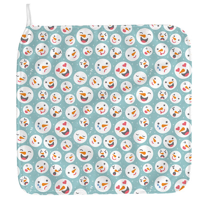 Snowman Emoji Pattern Print Hand Towel