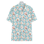 Snowman Emoji Pattern Print Hawaiian Shirt
