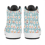 Snowman Emoji Pattern Print High Top Leather Sneakers