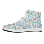 Snowman Emoji Pattern Print High Top Leather Sneakers