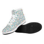 Snowman Emoji Pattern Print High Top Leather Sneakers