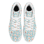 Snowman Emoji Pattern Print High Top Leather Sneakers