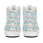 Snowman Emoji Pattern Print High Top Leather Sneakers