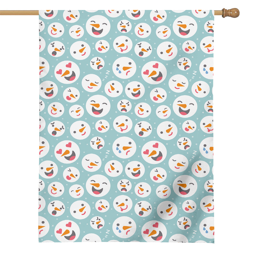 Snowman Emoji Pattern Print House Flag
