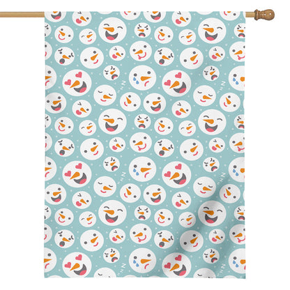 Snowman Emoji Pattern Print House Flag