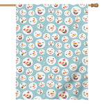Snowman Emoji Pattern Print House Flag