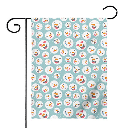 Snowman Emoji Pattern Print House Flag