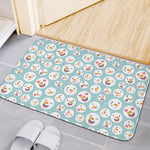 Snowman Emoji Pattern Print Indoor Door Mat