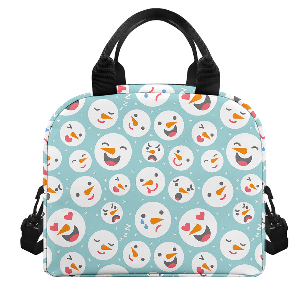 Snowman Emoji Pattern Print Insulated Lunch Bag