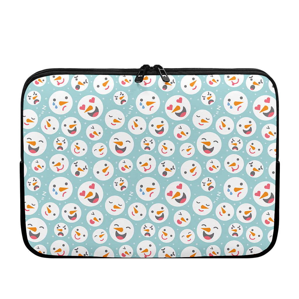 Snowman Emoji Pattern Print Laptop Sleeve