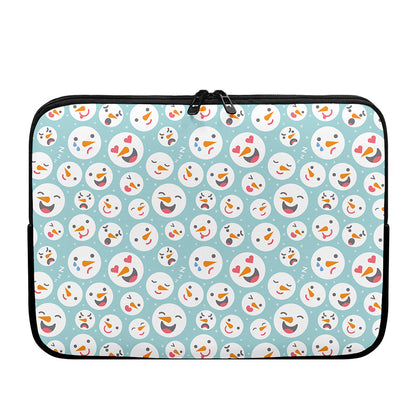 Snowman Emoji Pattern Print Laptop Sleeve