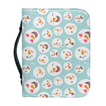 Snowman Emoji Pattern Print Leather Bible Cover