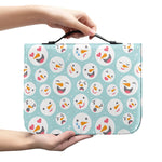 Snowman Emoji Pattern Print Leather Bible Cover