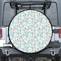 Snowman Emoji Pattern Print Leather Spare Tire Cover