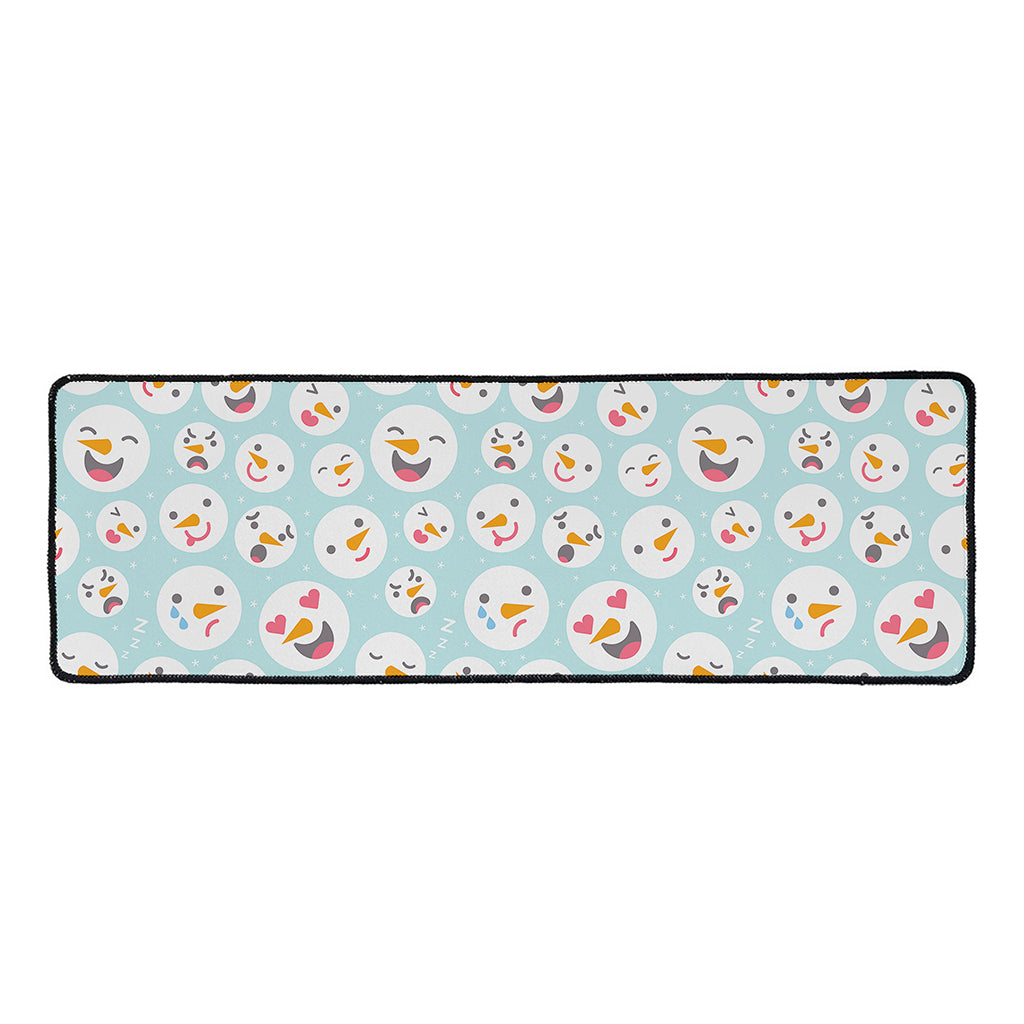 Snowman Emoji Pattern Print Long Kitchen Mat
