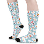 Snowman Emoji Pattern Print Long Socks