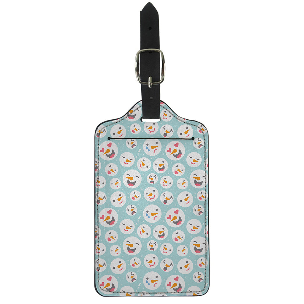 Snowman Emoji Pattern Print Luggage Tag
