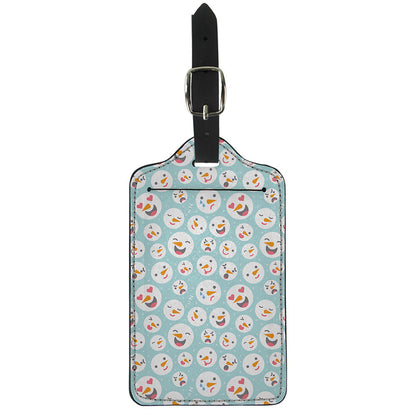 Snowman Emoji Pattern Print Luggage Tag