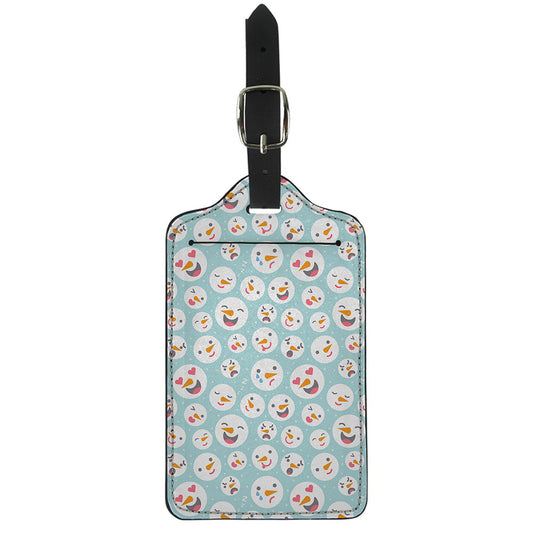 Snowman Emoji Pattern Print Luggage Tag