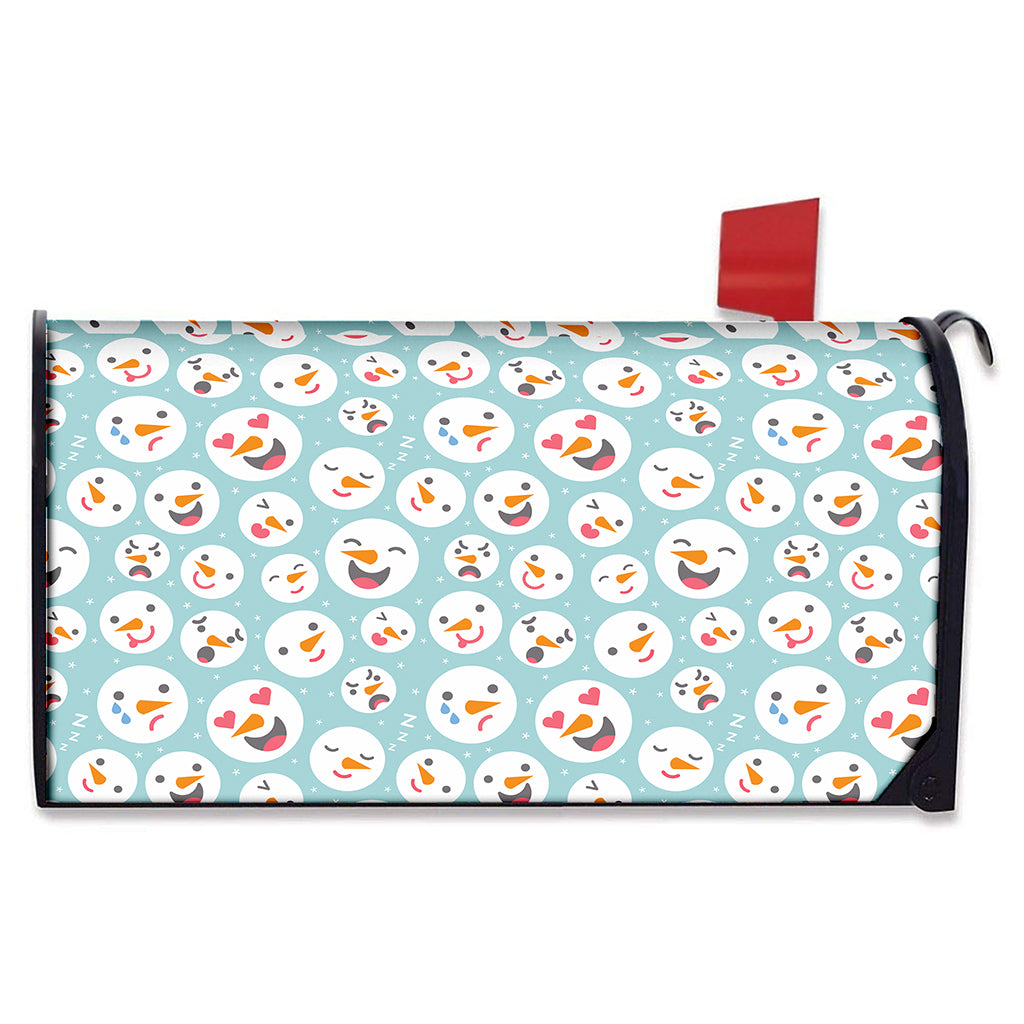 Snowman Emoji Pattern Print Mailbox Cover