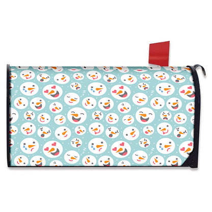 Snowman Emoji Pattern Print Mailbox Cover