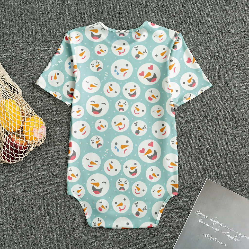Snowman Emoji Pattern Print Men's Bodysuit