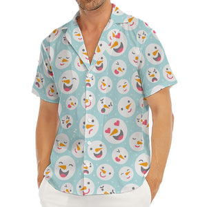 Snowman Emoji Pattern Print Men's Deep V-Neck Shirt