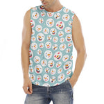 Snowman Emoji Pattern Print Men's Fitness Tank Top