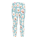 Snowman Emoji Pattern Print Men's Leggings