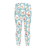 Snowman Emoji Pattern Print Men's leggings