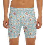 Snowman Emoji Pattern Print Men's Long Boxer Briefs
