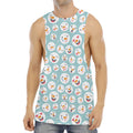 Snowman Emoji Pattern Print Men's Muscle Tank Top