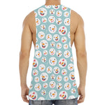 Snowman Emoji Pattern Print Men's Muscle Tank Top