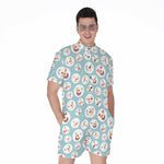 Snowman Emoji Pattern Print Men's Rompers