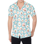 Snowman Emoji Pattern Print Men's Shirt