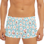 Snowman Emoji Pattern Print Men's Short Boxer Briefs