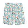 Snowman Emoji Pattern Print Men's Sports Shorts