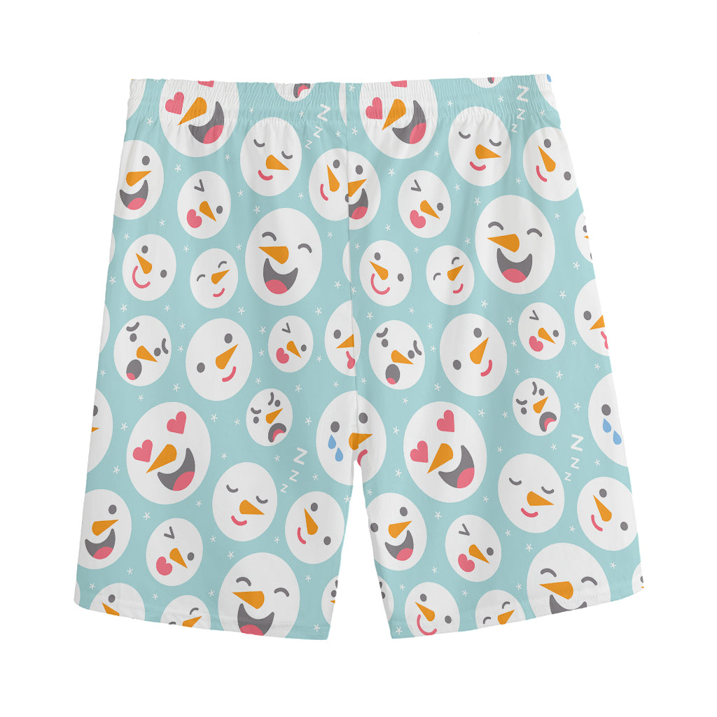 Snowman Emoji Pattern Print Men's Sports Shorts