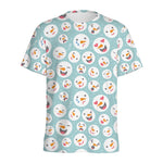 Snowman Emoji Pattern Print Men's Sports T-Shirt