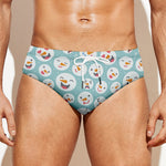 Snowman Emoji Pattern Print Men's Swim Briefs