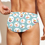 Snowman Emoji Pattern Print Men's Swim Briefs