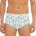 Snowman Emoji Pattern Print Men's Triangle Swim Briefs